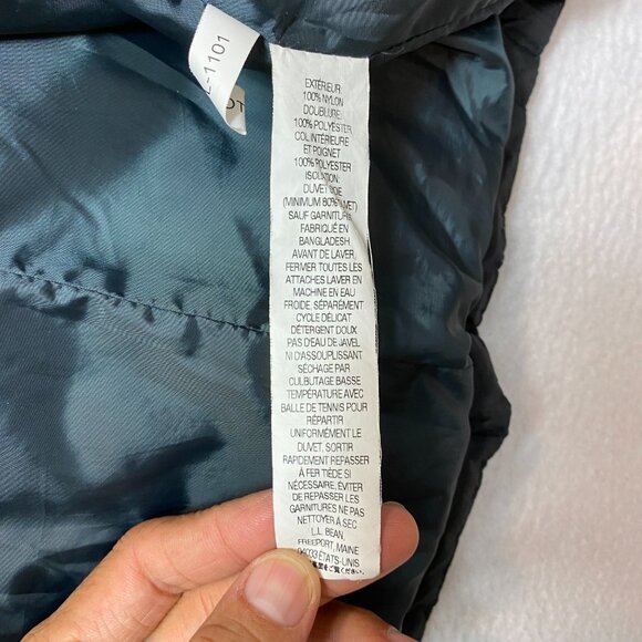 VINTAGE LL Bean Coat Womens 2X Black Goose Down Fill Puffer Hood Warm Jacket - Picture 8 of 13